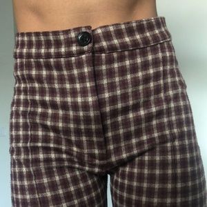 Free people plaid skinny pants size 0